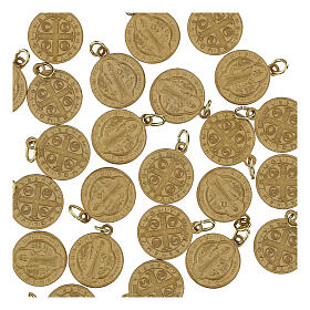 Medallas 100 PIEZAS CAJA San Benito aluminio dorado 1,8 cm
