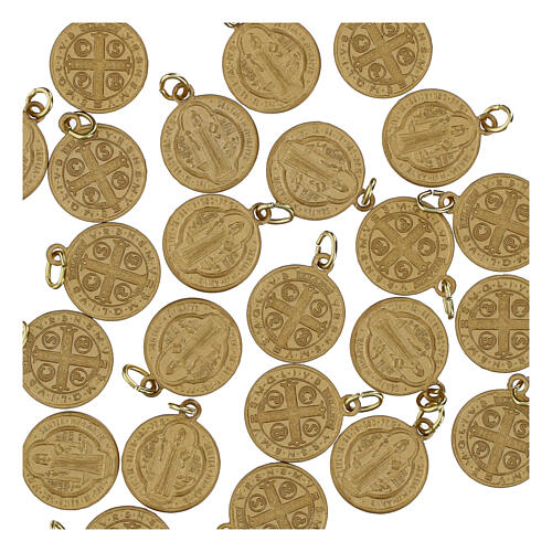 Médailles Saint Benoît 100 pcs 1,8 cm aluminium doré 2