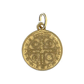 Medalhas conjunto 100 peças São Bento 1,8 cm alumínio dourado