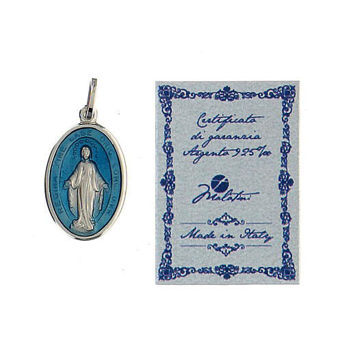 Medaglia Madonna miracolosa in argento sterling 925 3