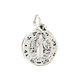 Medal of St. Benedict, 10 mm, silver-plated zamak