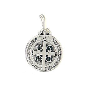 Medal of St. Benedict, 10 mm, silver-plated zamak