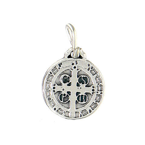 Medal of St. Benedict, 10 mm, silver-plated zamak 2