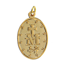 Miraculous Mary medal in golden zamak 20 mm