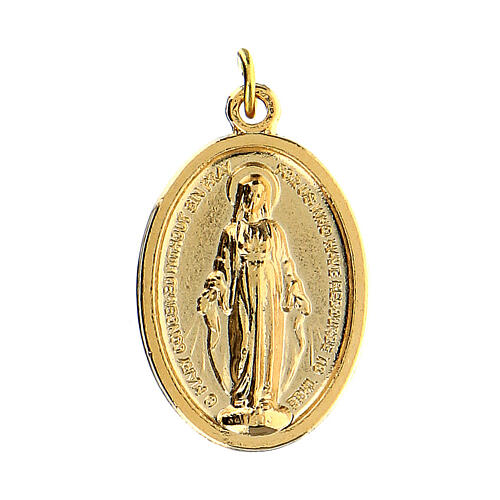 Miraculous Mary medal in golden zamak 20 mm 1