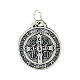 St Benedict medal in silver-plated zamak 16 mm s2