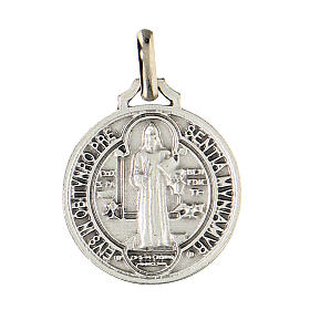 Saint Benedict medal in silver-plated zamak 25 mm