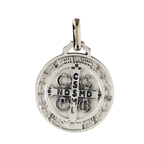 Saint Benedict medal in silver-plated zamak 25 mm 2