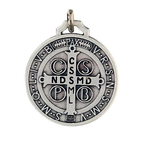 Medal of Saint Benedict, 35 mm, silver-plated zamak 2