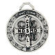 Saint Benedict medal in silver-plated zamak 55 mm s2