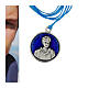 Medalha Carlo Acutis fundo azul 20 mm s2