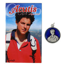 Medalha Acutis Carlo esmalte azul 20 mm
