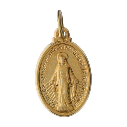 Medalla 2x1 cm Virgen Milagrosa dorada 1
