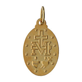 Golden Miraculous Mary Medal, 2x1 cm