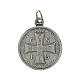 Saint Benedict Medal, 0.7 in, silver-plated brass s2