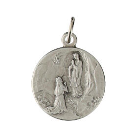 Medaglia argentata Lourdes 18 mm ottone