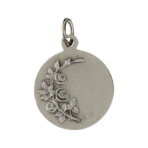 Silvery Lourdes medal, Brass - 20 mm 2