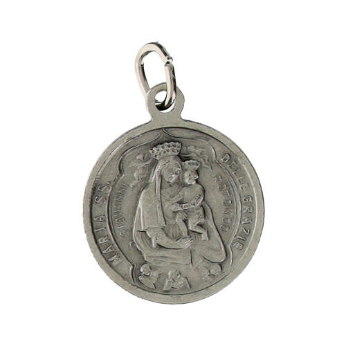 Silver-plated brass medal of Padre Pio, 0.7 in 2
