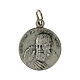 Médaille Padre Pio argentée 18 mm en laiton s1