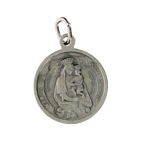 Padre Pio medal silver-plated brass, 18 mm