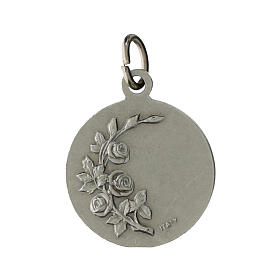 Medaglia Sacro Cuore di Gesù 18 mm ottone argentato