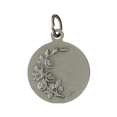 Medaglia Sacro Cuore di Gesù 18 mm ottone argentato 2