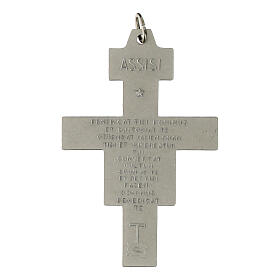 Crucifix de Saint-Damien en laiton argenté 6x4 cm