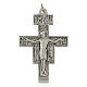 Crucifix de Saint-Damien en laiton argenté 6x4 cm s1