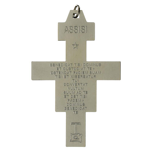 Crocefisso San Damiano argentato  8x6 cm ottone 2