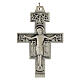 Crocefisso San Damiano argentato  8x6 cm ottone s1