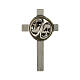 Silver-plated classic cross-shaped pin, 1.2x0.8 in, brass s2