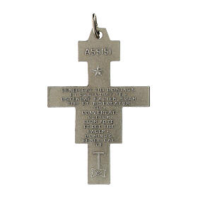 San Damiano Cross, silver-plated brass, 1.2x0.8 in