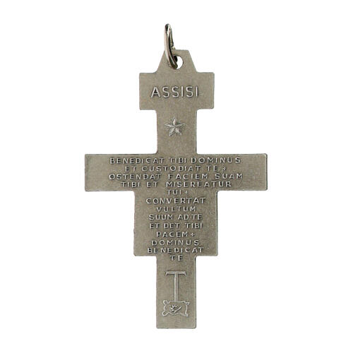 Crucifijo San Damián plateado 3x2 cm latón 2