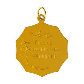 Medaglia comunione argento dettaglio oro 28 mm