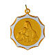 Medaglia comunione argento dettaglio oro 28 mm s1