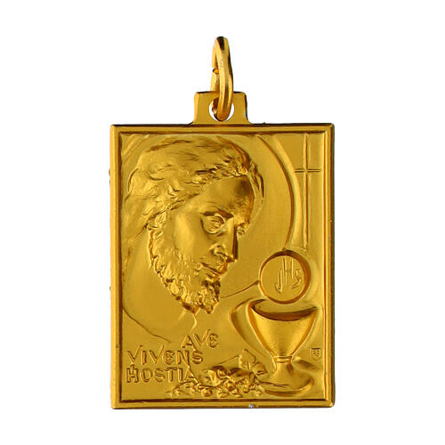Medalha dourada Primeira Comunhão rosto de Jesus 30 mm 1