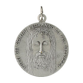 Silver-plated Brass Holy Shroud Medal, 32 mm