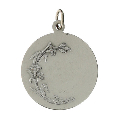 Medalha São Miguel 32 mm em latão prateado 2