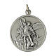 Medalha São Miguel 32 mm em latão prateado s1