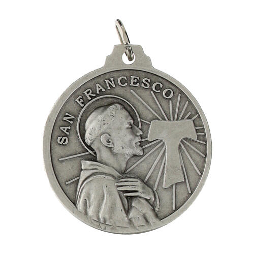 Medaille 32 mm von seligem Carlo Acutis und heiligem Franziskus aus Messing 2