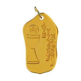 Gold-plated Communion medal, 1.4 in