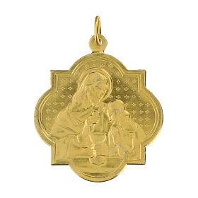 Jesus Kommunion Medaille 32 mm aus goldenem mattem Aluminium