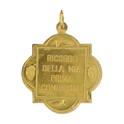 Medalla Jesús comunión 32 mm aluminio oro opaco 2