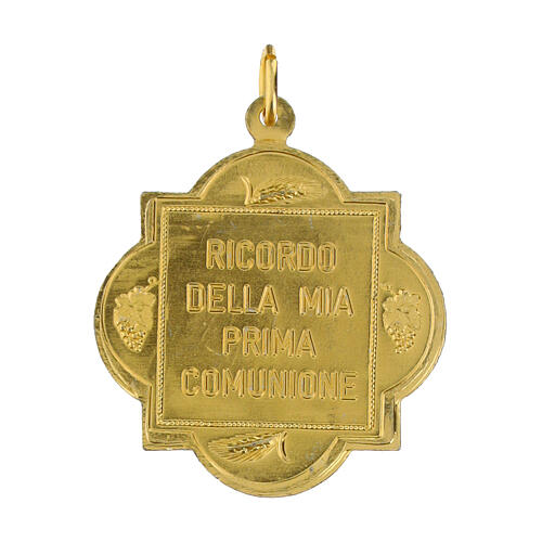 Medaglia Gesù comunione 32 mm alluminio oro opaco 2