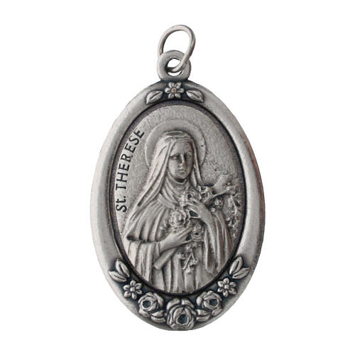 Medaille Jesus und die heilige Theresia 3x2 cm Zamak. 2