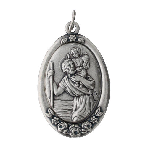 St Christopher Medal 3x2 cm zinc alloy with English inscription 1