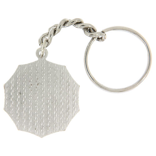 Llavero decagonal Virgen Milagrosa bicolor 32 mm 2