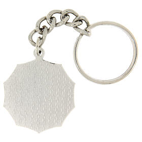 Decagonal bicolour brass key ring, Ecce Homo, 1.3 in