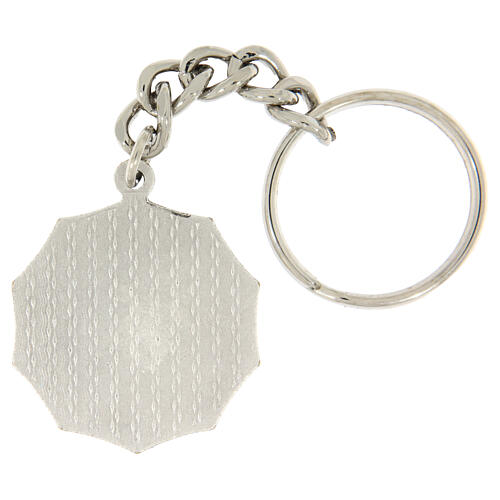 Chaveiro em latão bicolor Santo António 32 mm 2