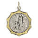 Zweifarbige dekagonale Medaille Lourdes 23x27 mm s1